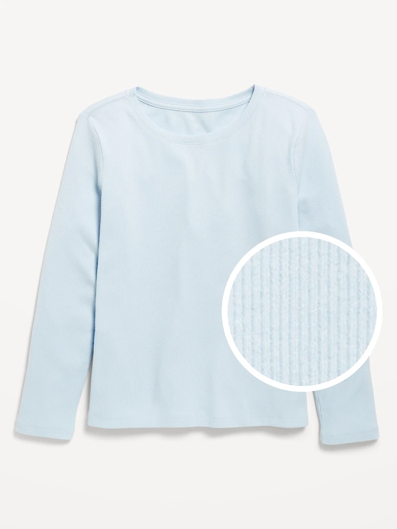 Softest Long-Sleeve Ribbed T-Shirt for Girls