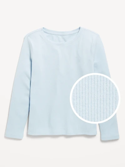 Softest Long-Sleeve Ribbed T-Shirt for Girls