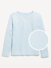 Softest Long-Sleeve Ribbed T-Shirt for Girls