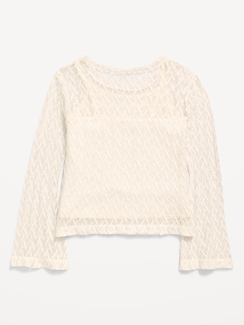 2-In-1 Textured Knit Top for Girls