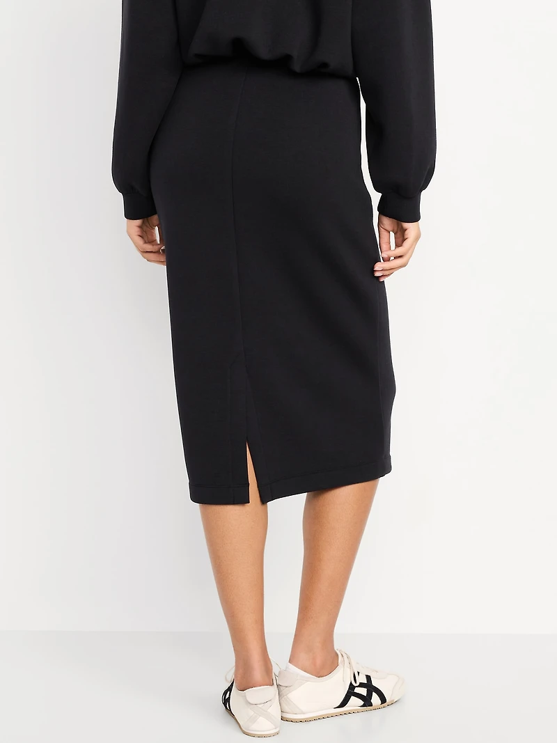 Extra High-Waisted Bounce Fleece Midi Skirt
