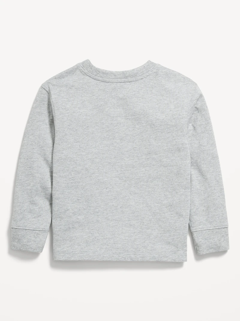 Oversized Long-Sleeve Utility Pocket T-Shirt for Toddler Boys