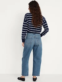 High-Waisted Barrel Ankle Jeans