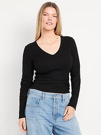 Long-Sleeve Cozy V-Neck Top