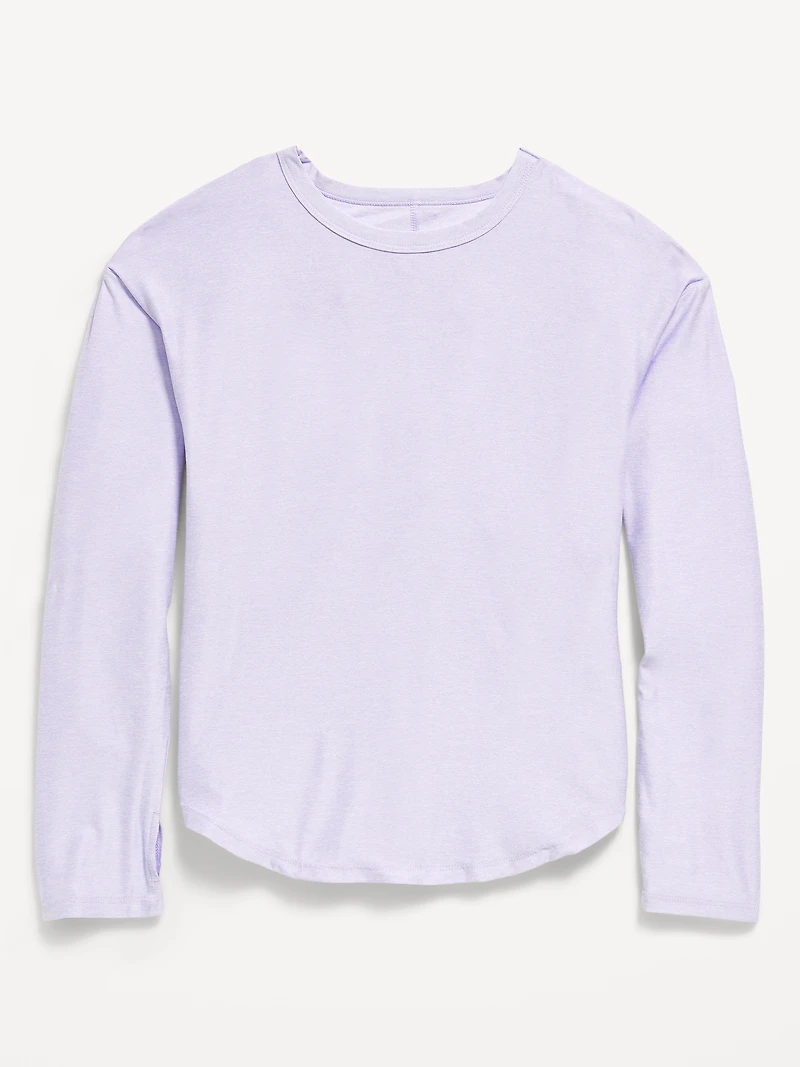 CloudMotion Long-Sleeve Back-Cutout Performance T-Shirt for Girls