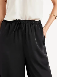 High-Waisted Satin Wide-Leg Pants