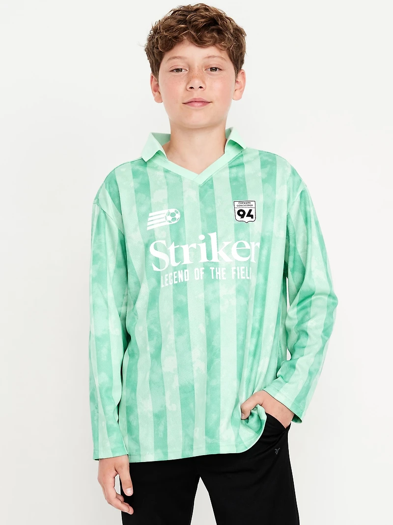 Oversized Long-Sleeve Collared Top for Boys