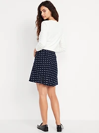 High-Waisted Crepe Mini Skirt