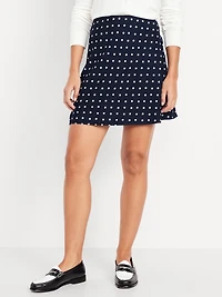 High-Waisted Crepe Mini Skirt