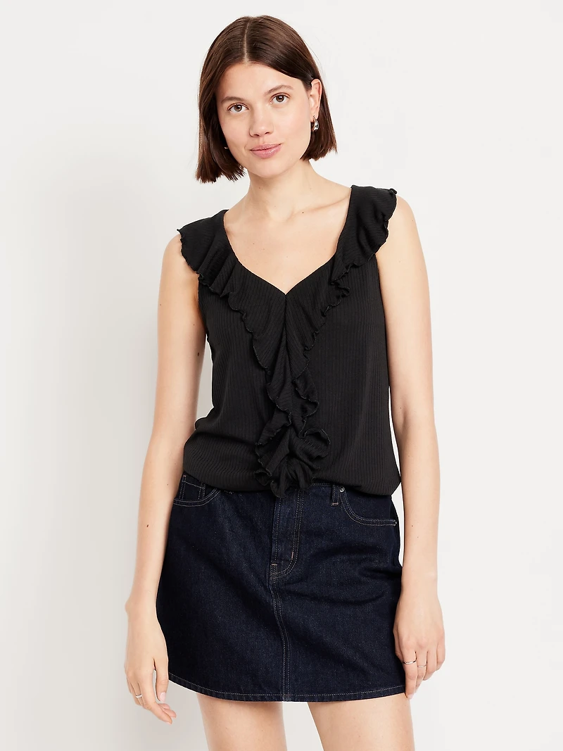 Sleeveless Ruffle Top
