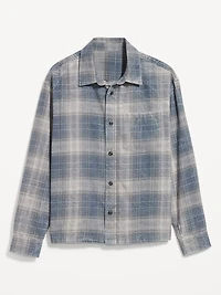 Cropped Plaid Flannel Shirt