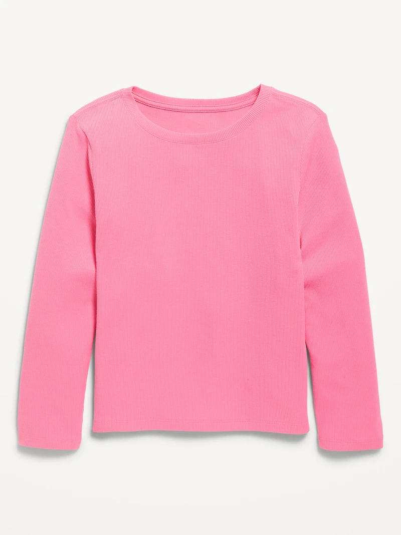 Softest Long-Sleeve Ribbed T-Shirt for Girls