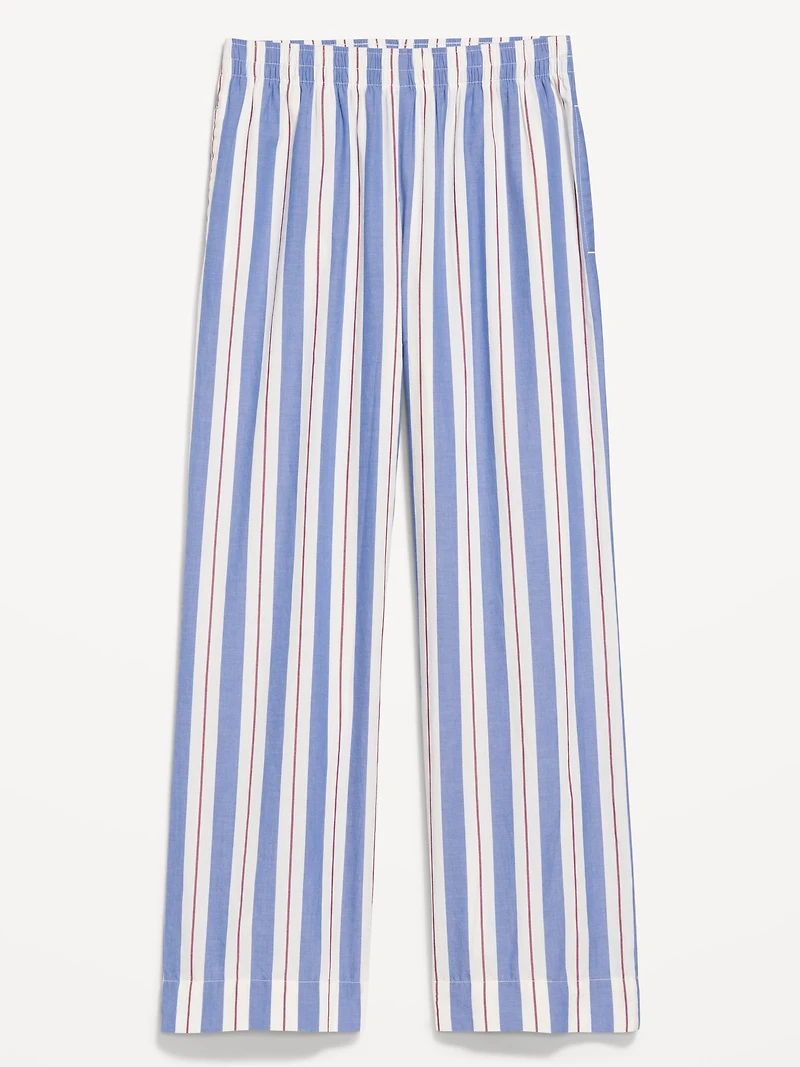 High-Waisted Poplin Pajama Pant