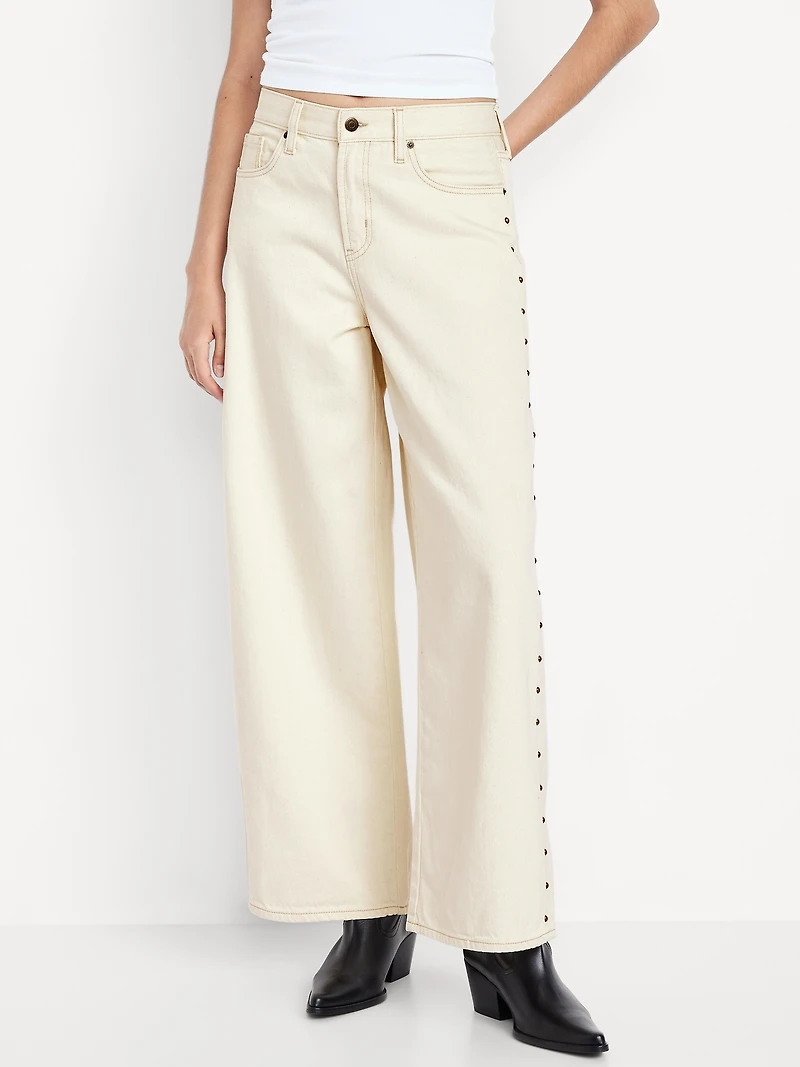 High-Waisted Baggy Wide-Leg Jeans