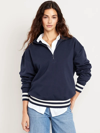 SoComfy Oversized Half-Zip Sweatshirt