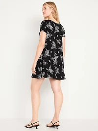 Short-Sleeve Mini Swing Dress