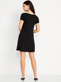 Short-Sleeve Mini Swing Dress