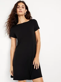 Short-Sleeve Mini Swing Dress