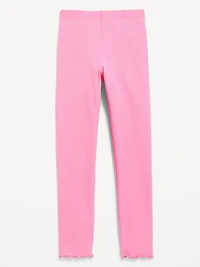 High-Waisted Lettuce Edge Rib-Knit Leggings for Girls