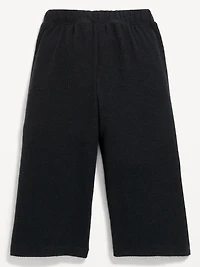 Cozy Ribbed Wide-Leg Cropped Pants for Toddler Girls