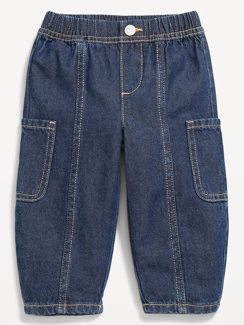 Baggy Barrel-Leg Cargo Jeans for Baby