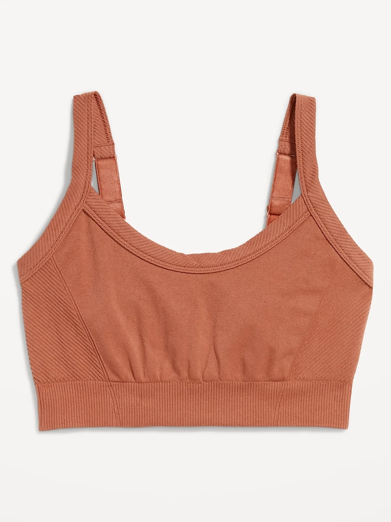 Light Support Fluid Seamless Ribbed Sports Bra