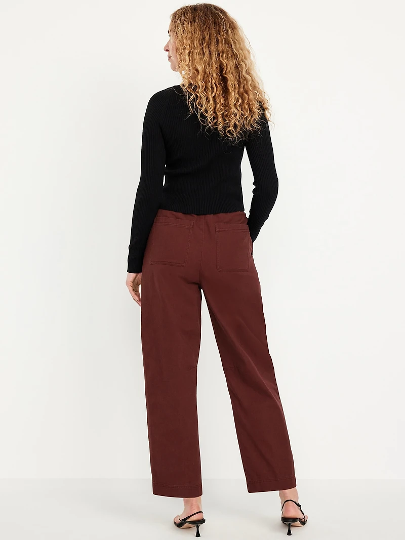 High-Waisted Barrel Ankle Pants