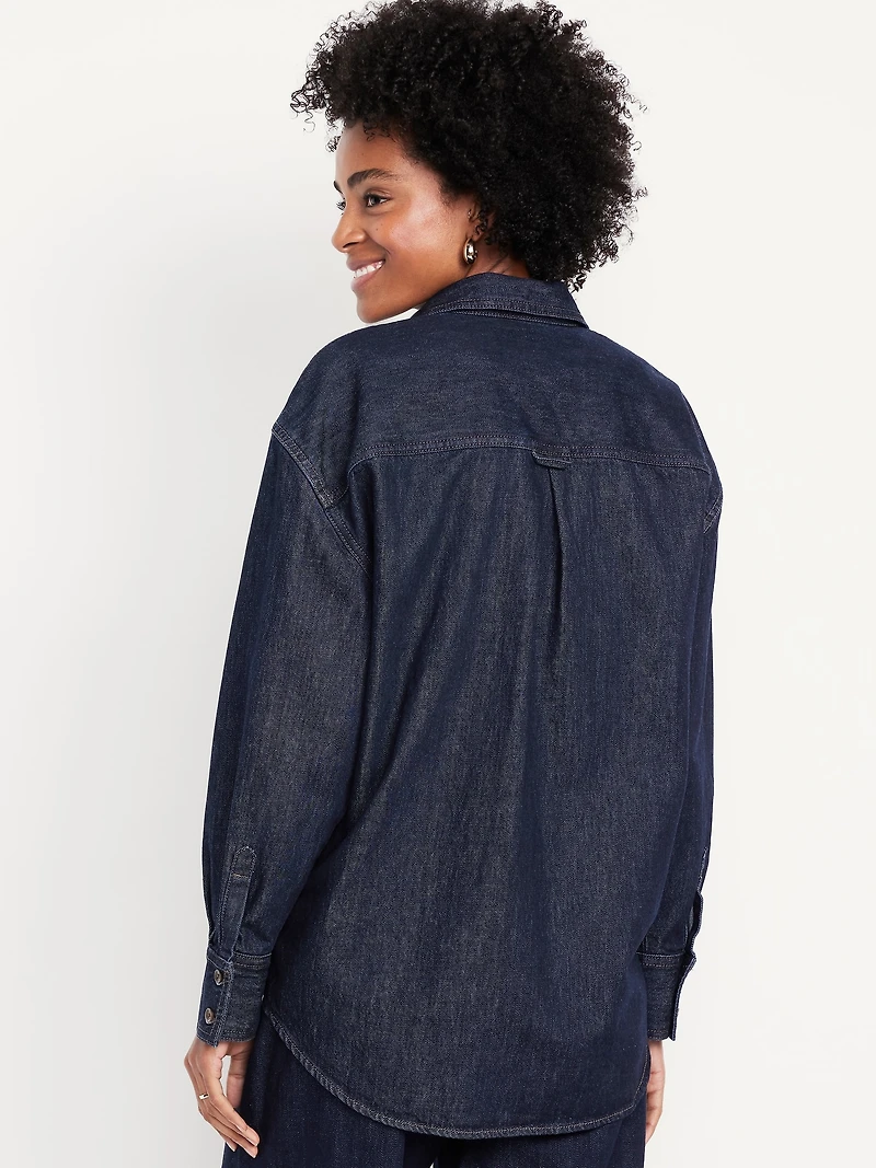 Boyfriend Button-Down Jean Tunic