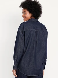 Boyfriend Button-Down Jean Tunic