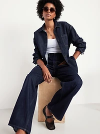 Boyfriend Button-Down Jean Tunic