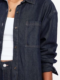 Boyfriend Button-Down Jean Tunic