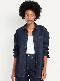 Boyfriend Button-Down Jean Tunic