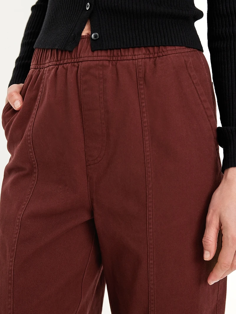 High-Waisted Barrel Ankle Pants
