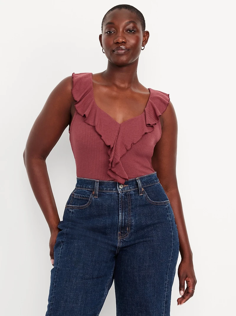 Sleeveless Ruffle Top