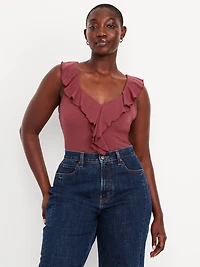 Sleeveless Ruffle Top