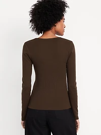 Long-Sleeve Square-Neck Top
