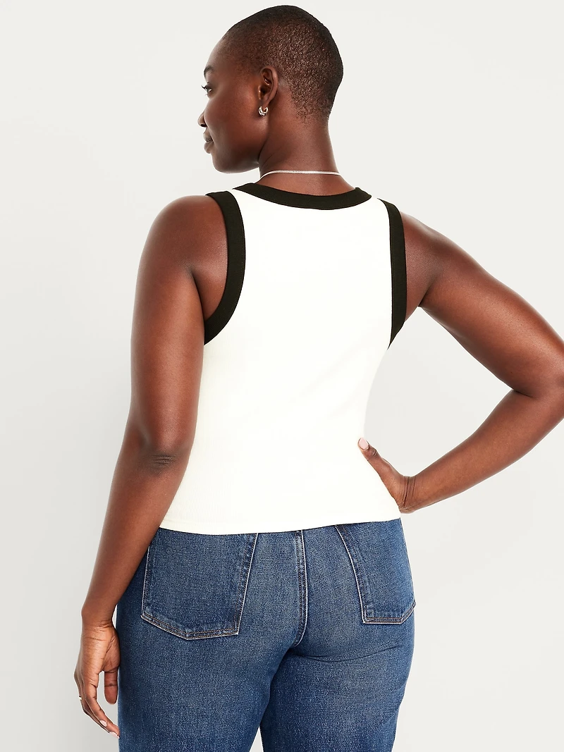 Snug High-Neck Tank Top