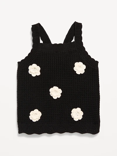 Applique Sweater-Knit Tank Top for Toddler Girls