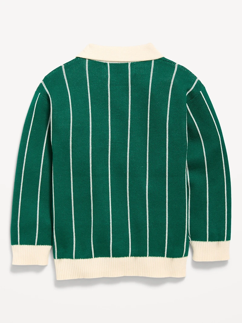 HOLD: Long-Sleeve Collared Sweater for Toddler Boys