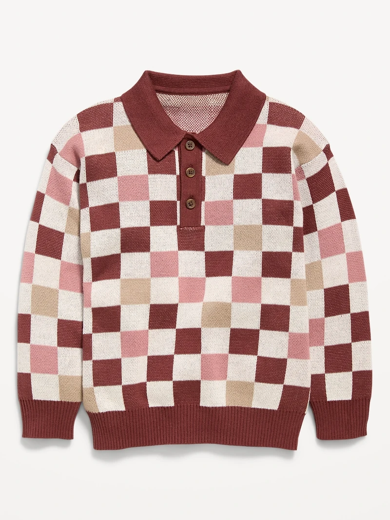 HOLD: Long-Sleeve Collared Sweater for Toddler Boys