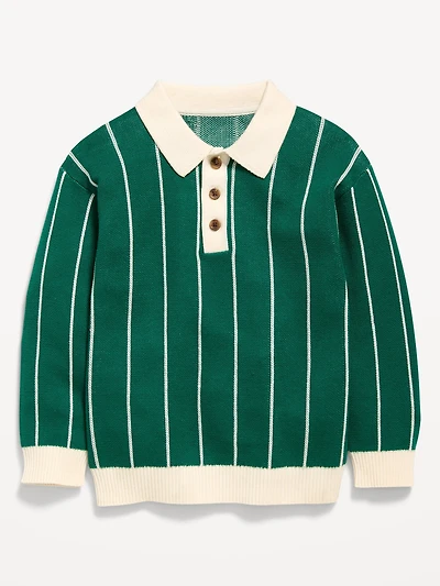 HOLD: Long-Sleeve Collared Sweater for Toddler Boys