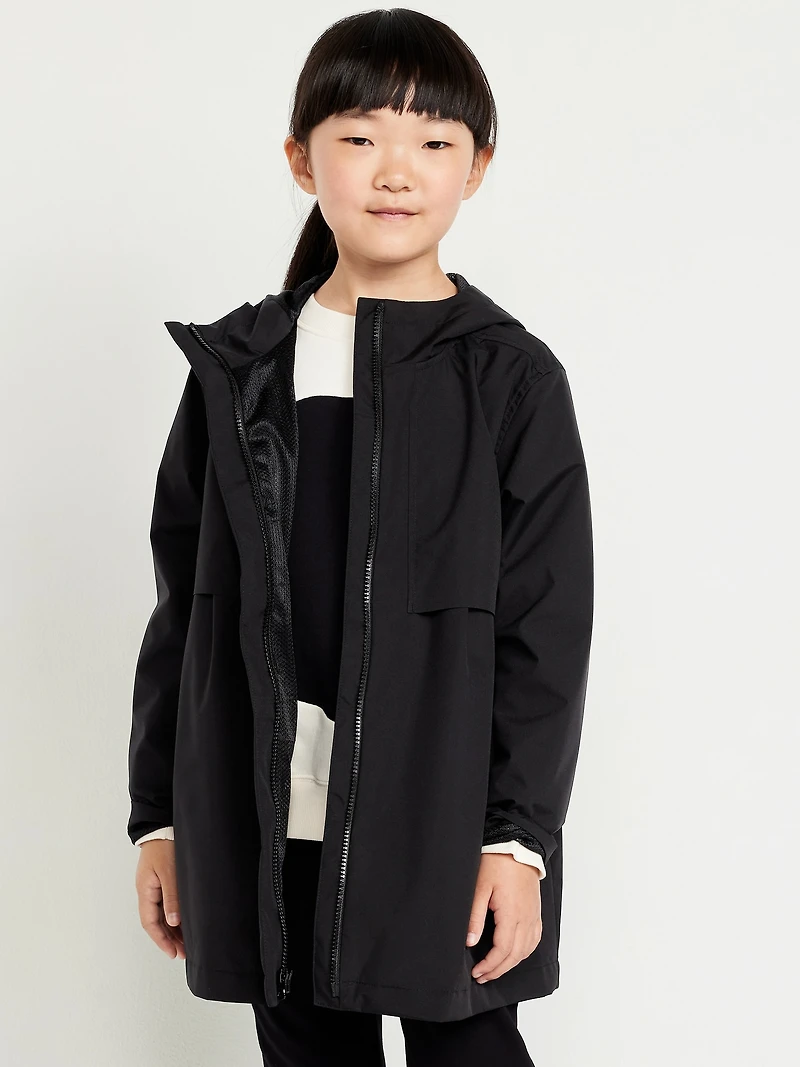 Water-Resistant Hooded Jacket for Girls