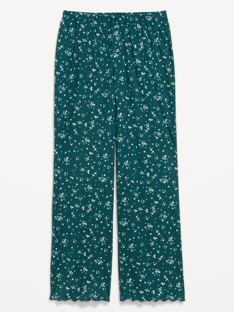 High-Waisted Cozy Rib Pajama Pants