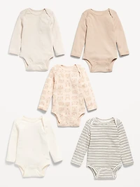 Long-Sleeve Bodysuit 5-Pack for Baby