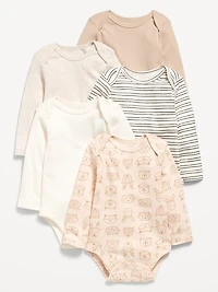 Long-Sleeve Bodysuit 5-Pack for Baby
