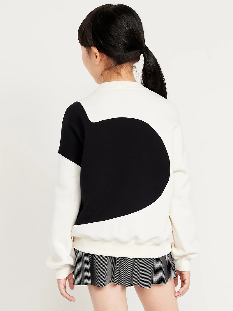 Oversized Graphic Tunic Sweatshirt for Girls
