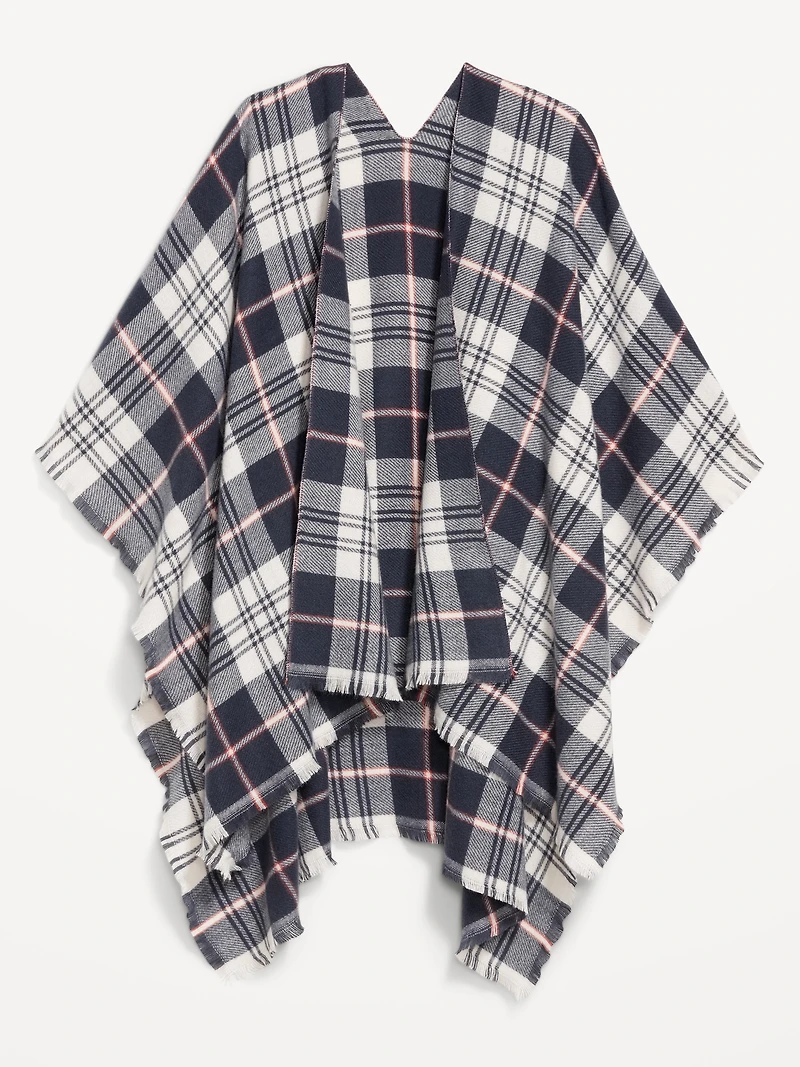 Flannel Fringe Poncho