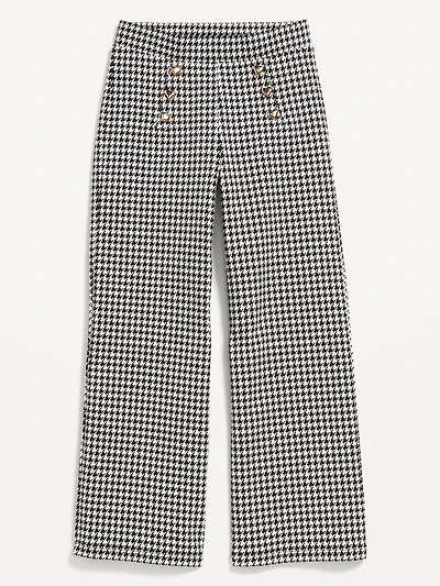 High-Waisted Straight-Leg Sailor Pants for Girls