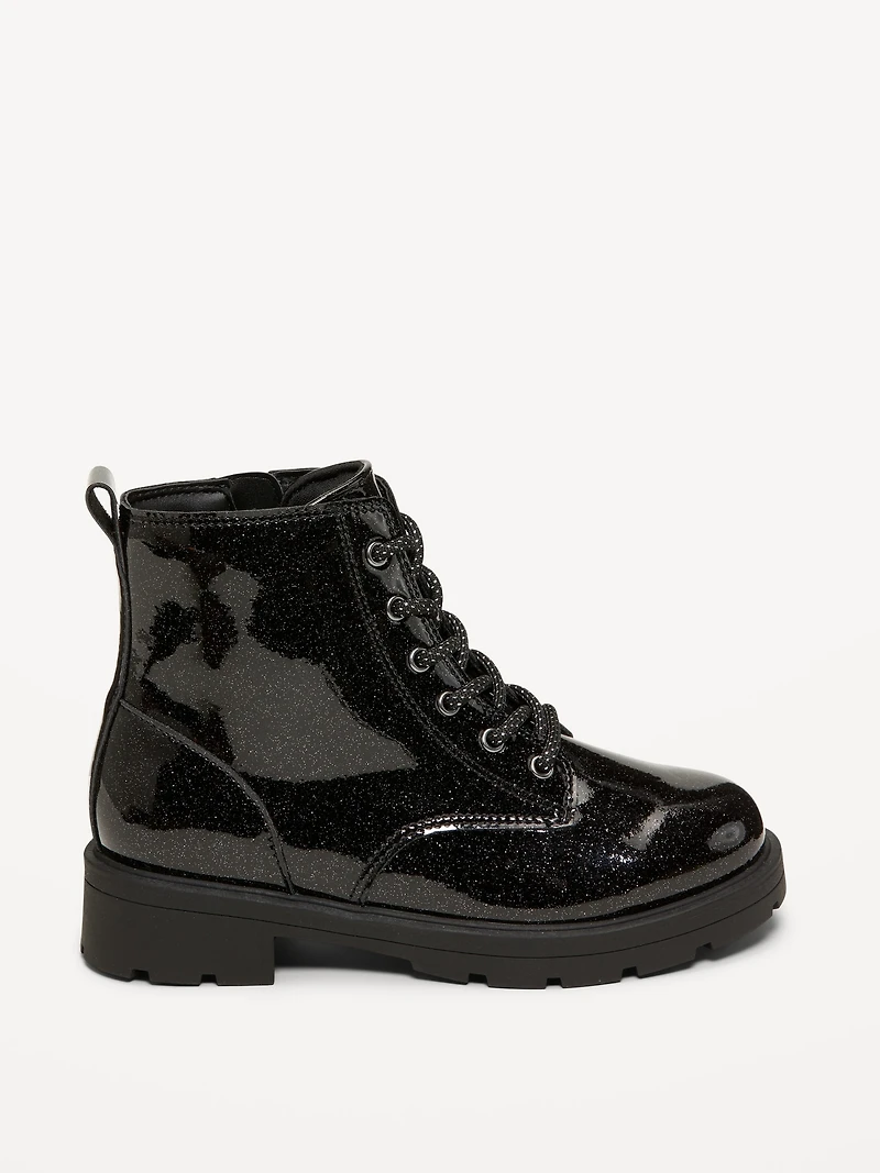 Faux-Leather Combat Boots for Girls