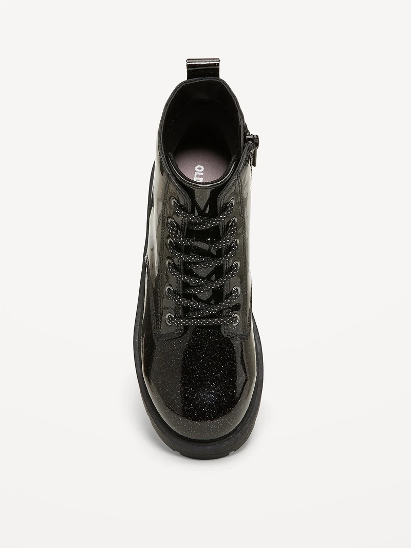 Faux-Leather Combat Boots for Girls